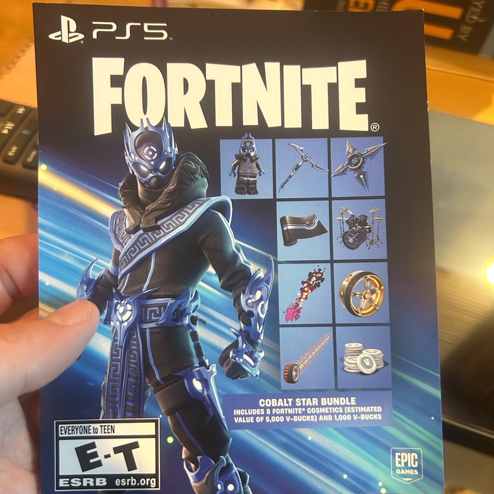 Sony PS5 Fortnite Cobalt Star Bundle - Blue and Black